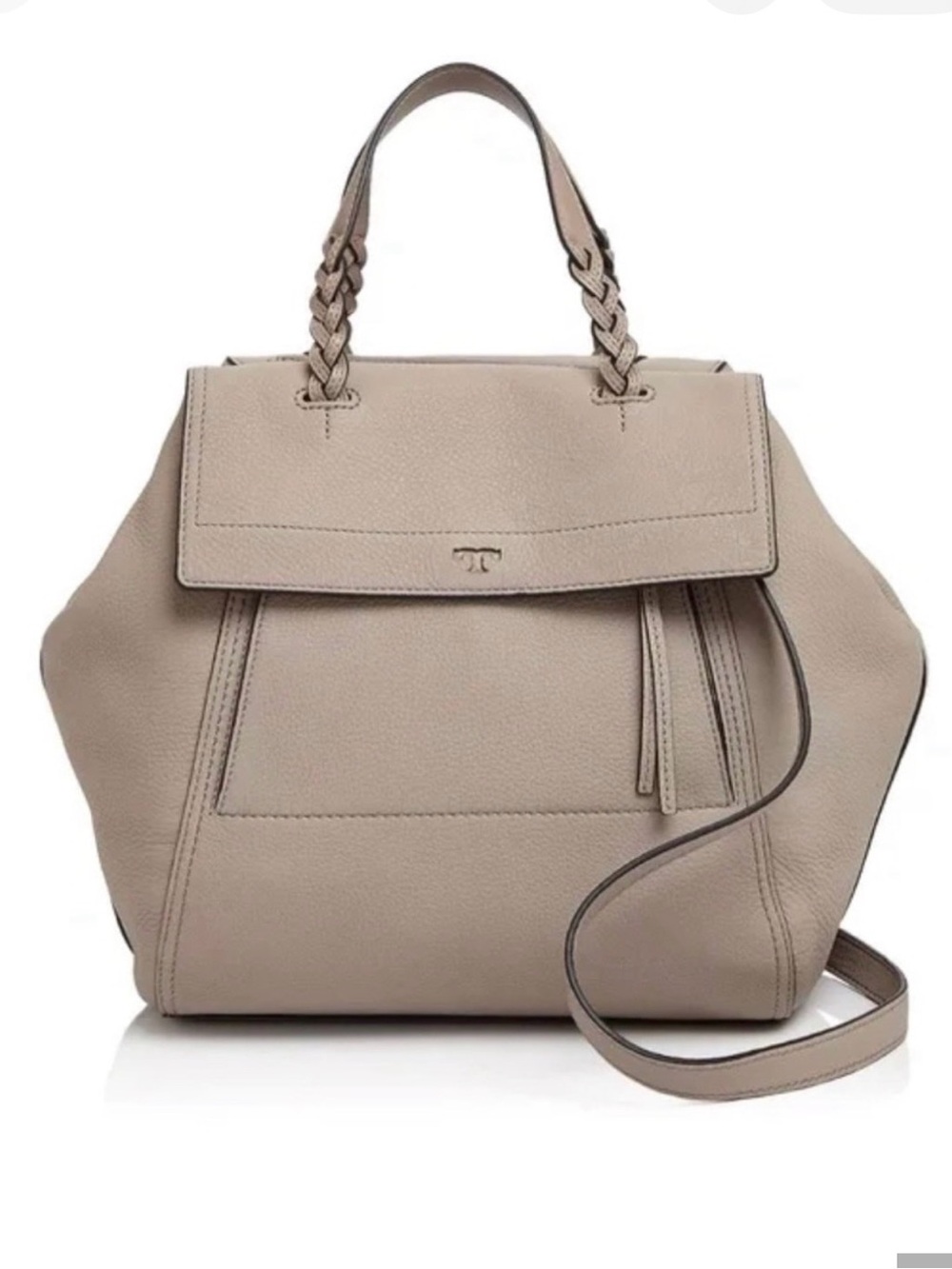Tory Burch Half Moon Satchel French Gray IMMACULATE